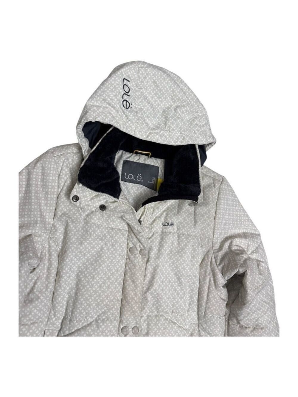 LOLE Designer White Insulated Winter Puffer Parka Jacket Coat Womens Medium - Picture 3 of 6
